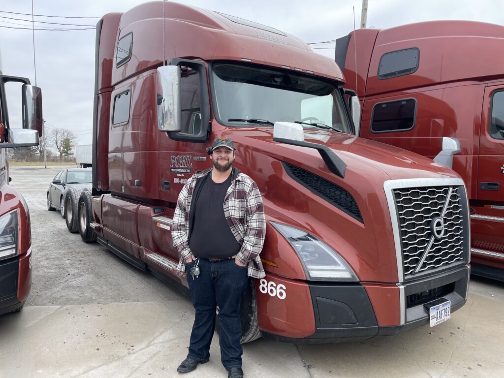 Wyatt Leffel with his truck.