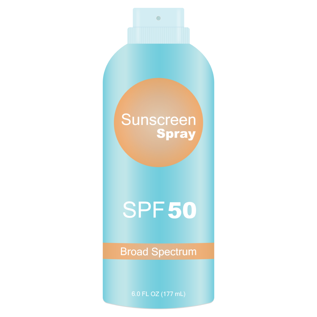 A bottle of sunscreen